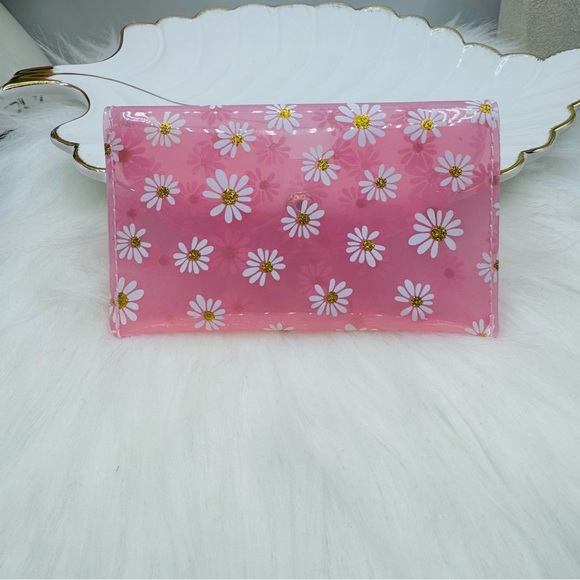 Florals Clear Card Case Wallet in Pink - Picture 2 of 6